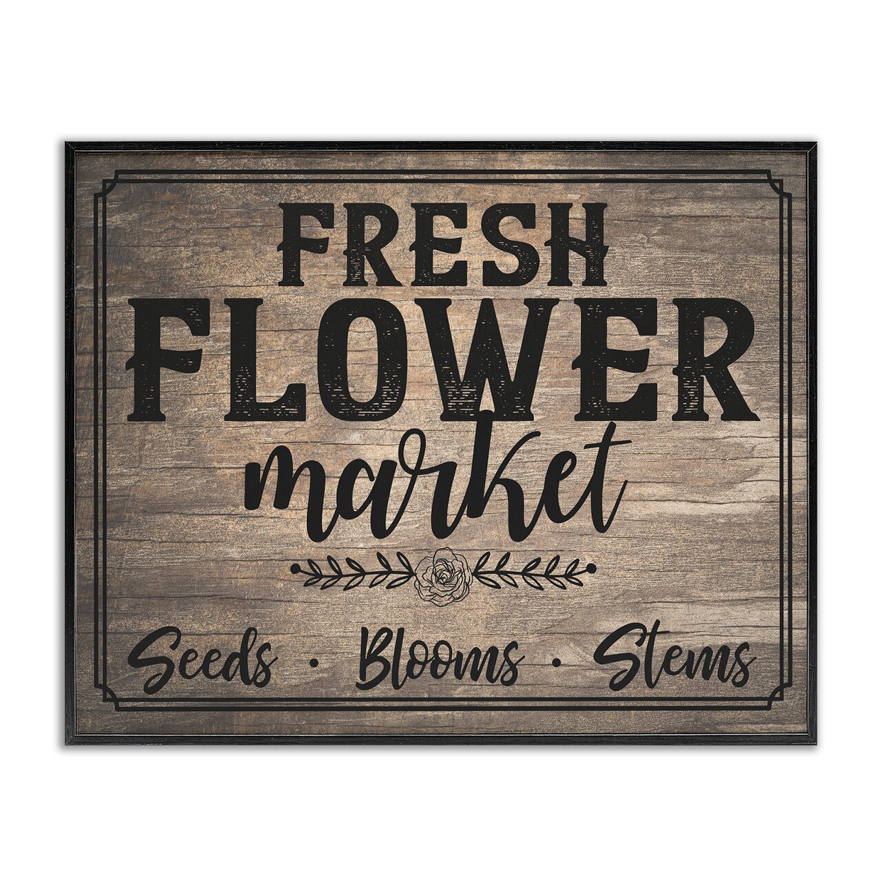 Stupell Industries Rustic Flower Market Framed Giclee Wall Art Design by Angela Nickeas